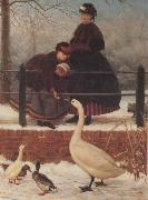 George Leslie Frozen Out Germany oil painting artist